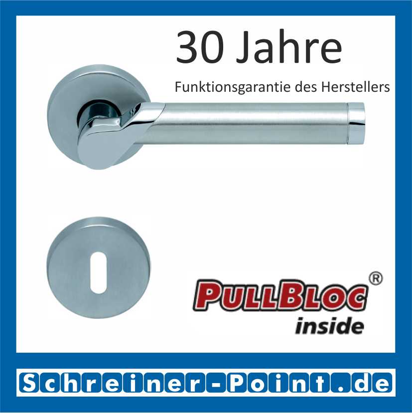 Scoop Fina PullBloc Rundrosettengarnitur, verchromt / Edelstahl matt, Rosette Edelstahl matt